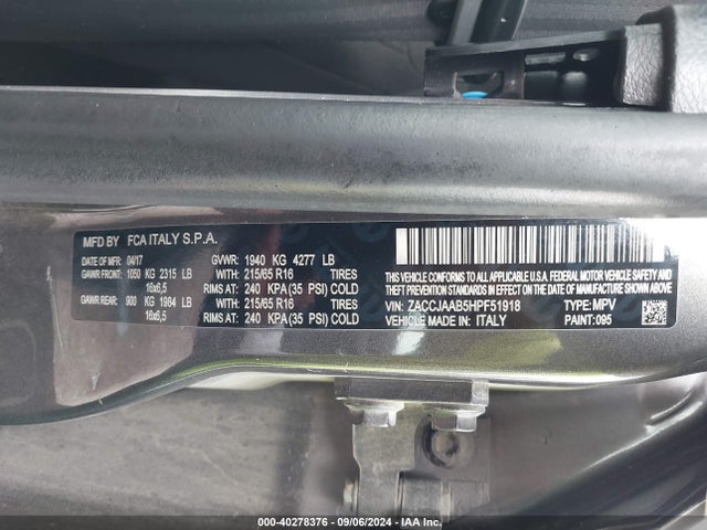 ZACCJAAB5HPF51918 Jeep Renegade Sport Fwd