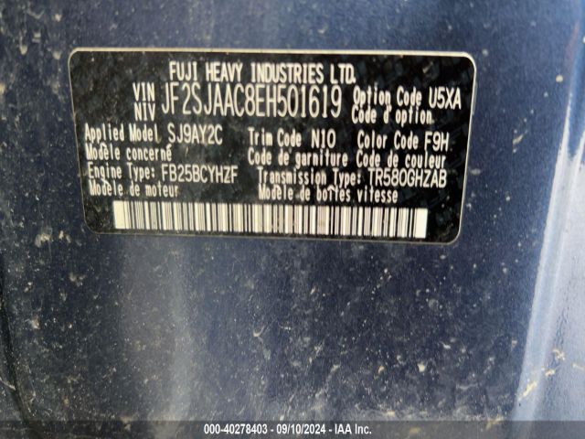 JF2SJAAC8EH501619 Subaru Forester 2.5i