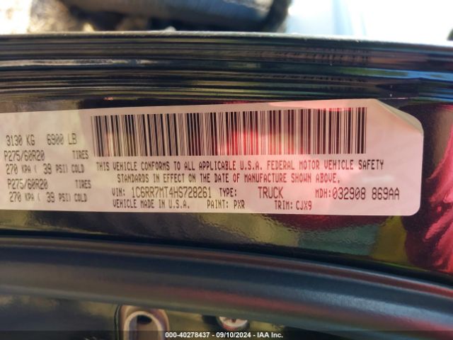 1C6RR7MT4HS728261 RAM 1500 Night  4x4 5'7 Box