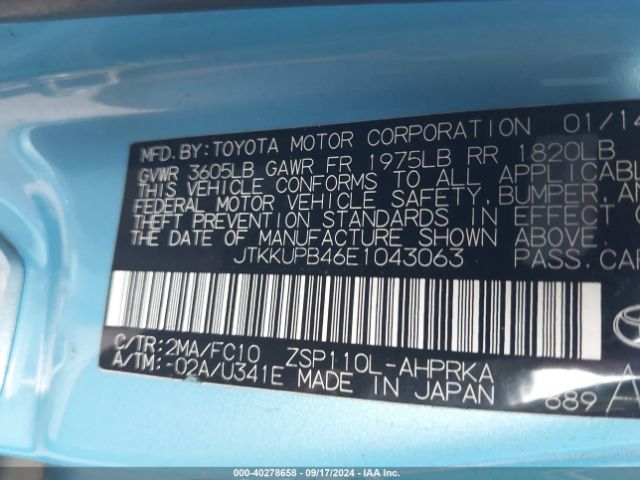 JTKKUPB46E1043063 Scion XD