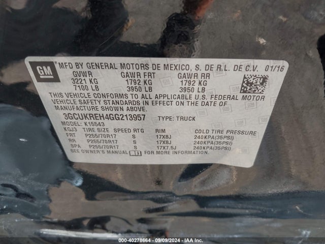 Chevrolet Silverado 1500 1lt 2016 3GCUKREH4GG213957 Image 9