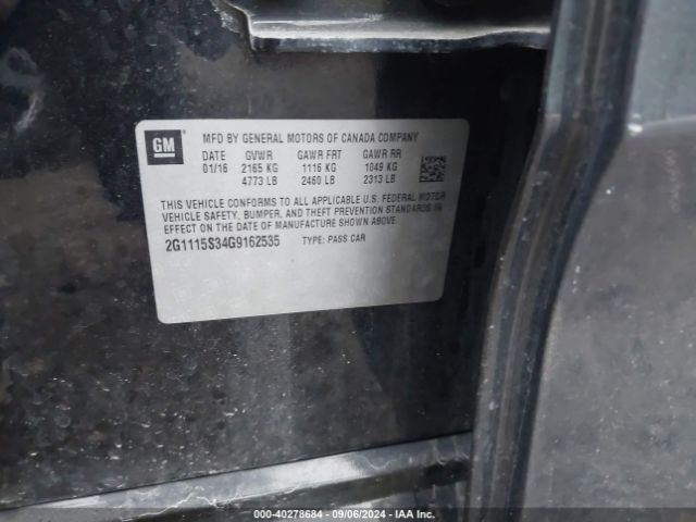 2G1115S34G9162535 Chevrolet Impala 2lt