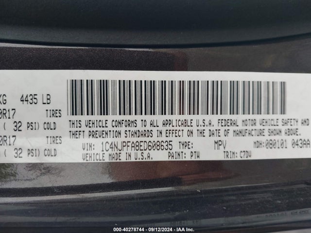 1C4NJPFA8ED608635 Jeep Patriot Latitude