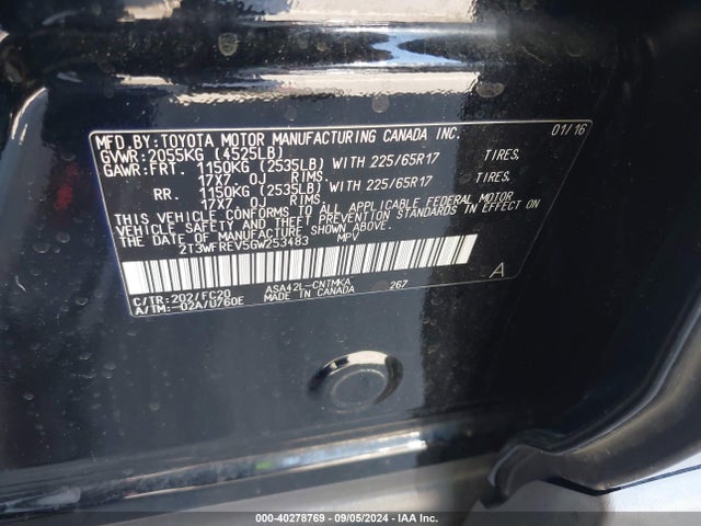 Toyota Rav4 Xle 2016 2T3WFREV5GW253483 Image 9
