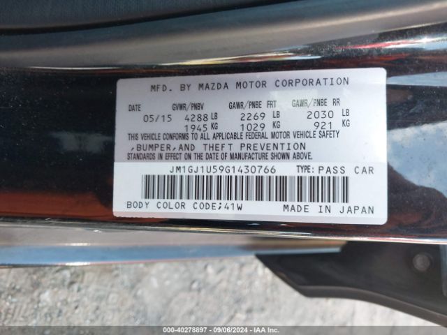 JM1GJ1U59G1430766 Mazda Mazda6 I Sport