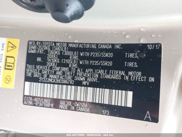 Lexus RX 350 2017 2T2ZZMCA3HC086782 Image 9