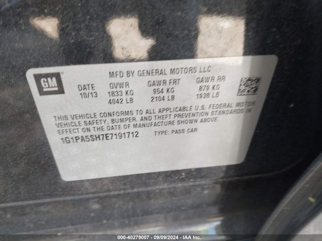 Chevrolet Cruze Ls Auto 2014 1G1PA5SH7E7191712 Image 9