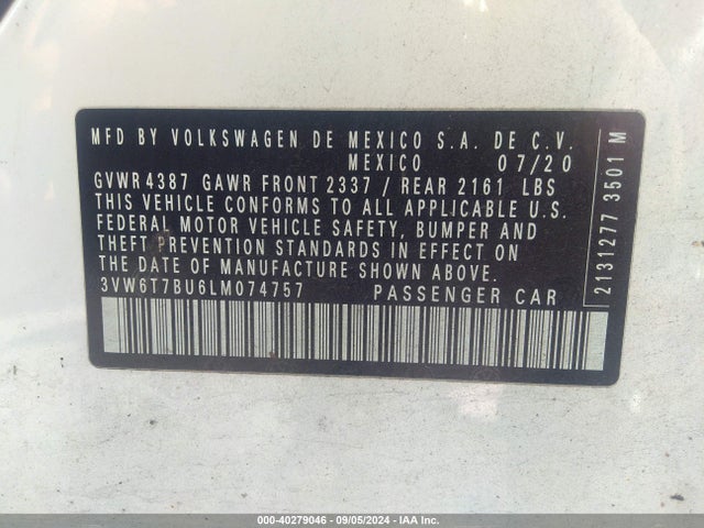 3VW6T7BU6LM074757 Volkswagen Jetta Gli 2.0t Autobahn/2.0t S