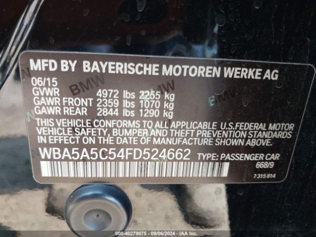 WBA5A5C54FD524662 BMW 528I
