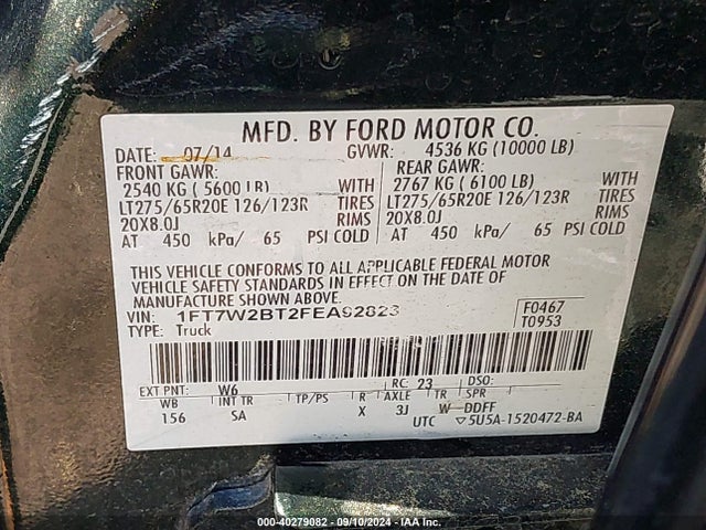 Ford F-250 Lariat 2015 1FT7W2BT2FEA92823 Image 9