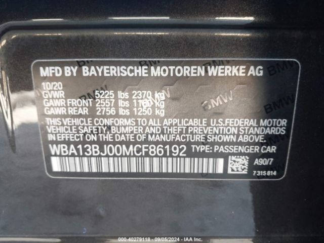 WBA13BJ00MCF86192 BMW 530i Xdrive