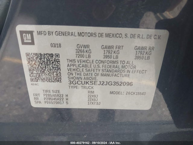 Chevrolet Silverado 1500 2lz 2018 3GCUKSEJ2JG352096 Image 9