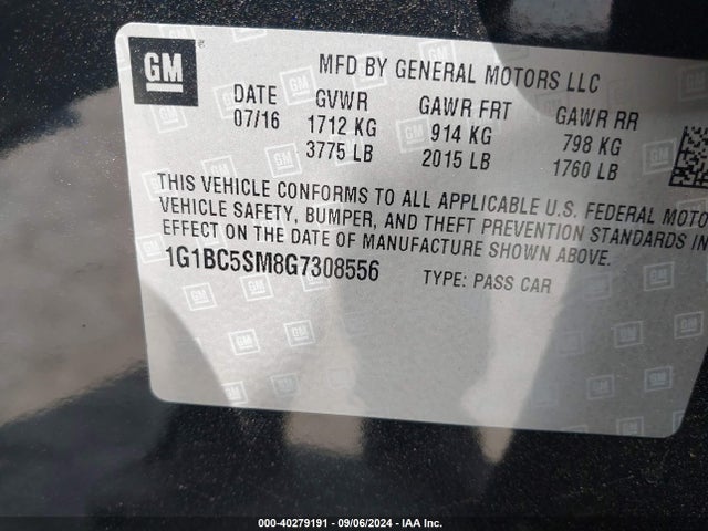 Chevrolet Cruze Ls Auto 2016 1G1BC5SM8G7308556 Image 9