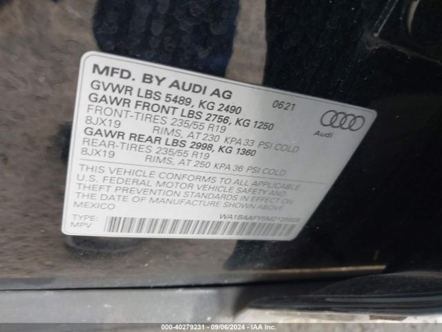 WA1BAAFY5M2125928 Audi Q5 Premium Plus 45 Tfsi Quattro S Tronic