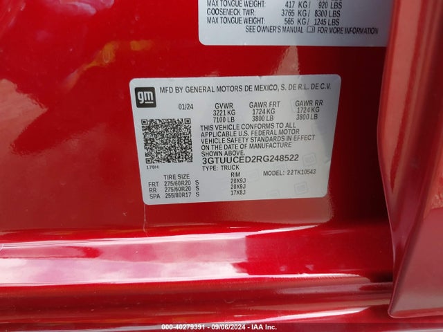 3GTUUCED2RG248522 GMC Sierra 1500 4wd  Short Box Elevation With 3sb