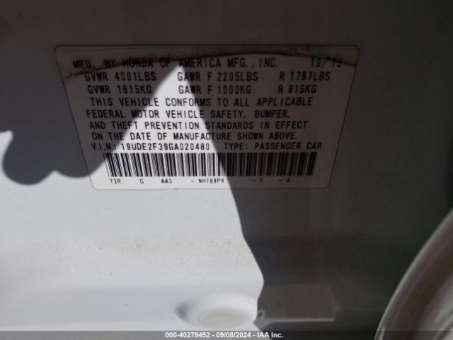 19UDE2F39GA020480 Acura Ilx 2.4l/acurawatch Plus Package