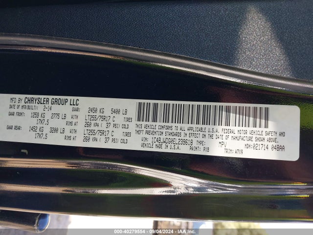 1C4BJWDG0EL239618 Jeep Wrangler Unlimited Sport