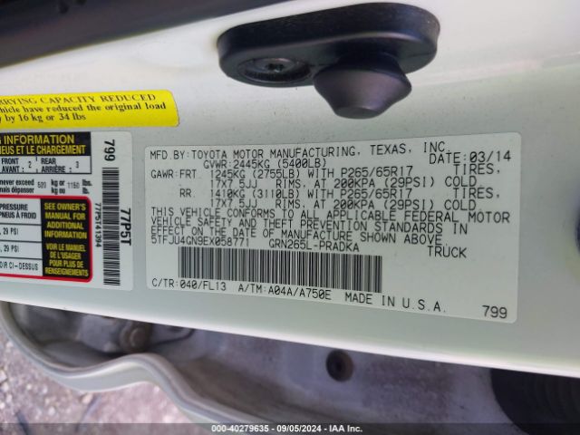 5TFJU4GN9EX058771 Toyota Tacoma Prerunner V6