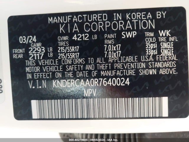 KIA SELTOS EX 2024 KNDERCAA0R7640024 Image 9