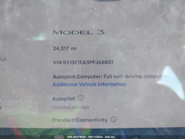 5YJ3E1EA3PF398631 Tesla Model 3 Rear-wheel Drive