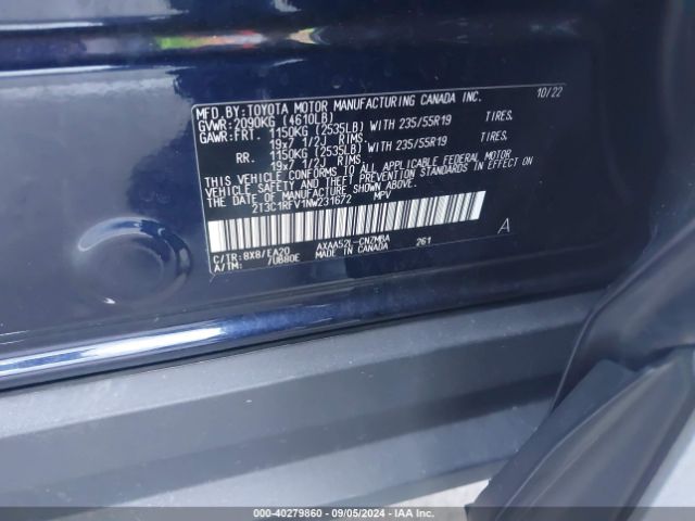 2T3C1RFV1NW231672 Toyota Rav4 Xle Premium