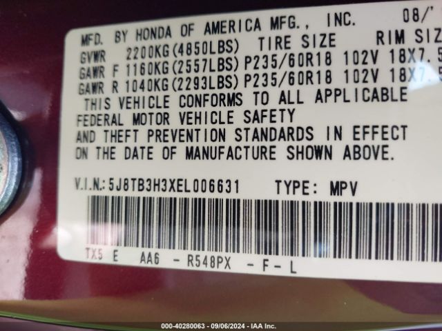 5J8TB3H3XEL006631 Acura RDX