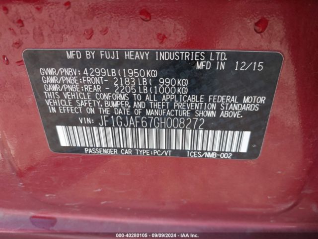 JF1GJAF67GH008272 Subaru Impreza 2.0i Premium