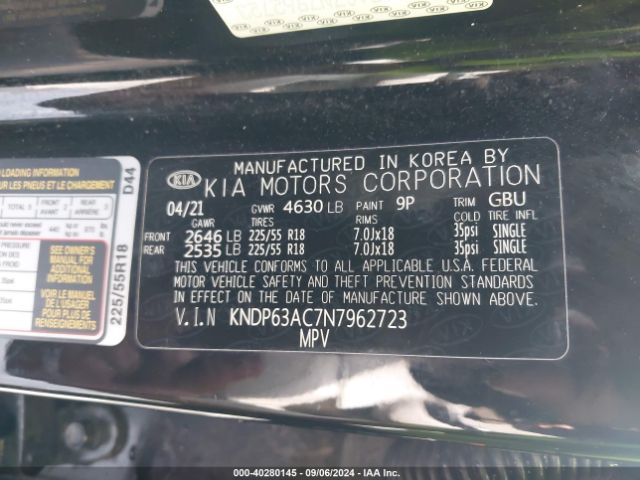 KNDP63AC7N7962723 KIA Sportage Nightfall Edition