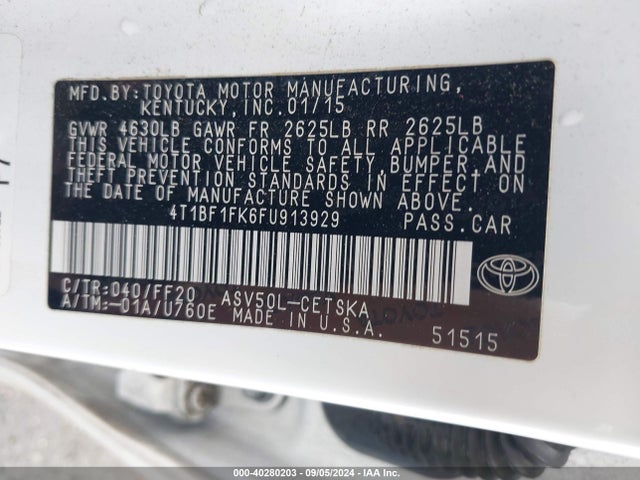 Toyota CAMRY SE 2015 4T1BF1FK6FU913929 Image 9