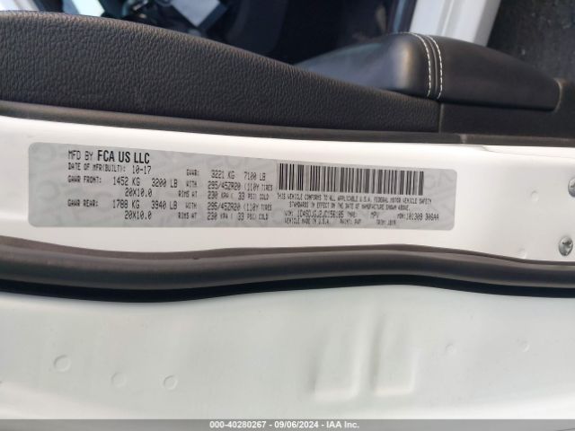 1C4SDJGJ2JC156185 Dodge Durango Srt Awd