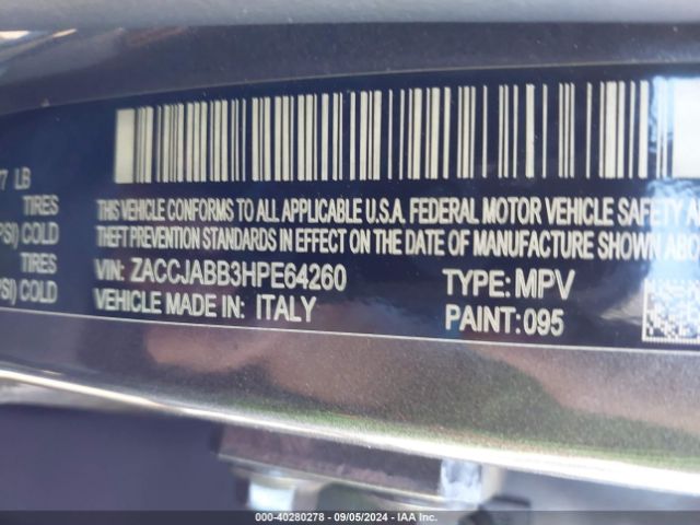 ZACCJABB3HPE64260 Jeep Renegade Altitude Fwd
