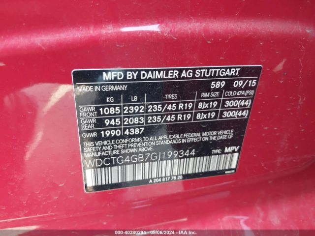 WDCTG4GB7GJ199344 Mercedes-Benz Gla 250 4matic