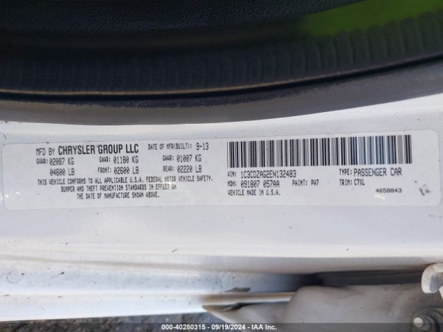 1C3CDZAG2EN132483 Dodge AVENGER SE