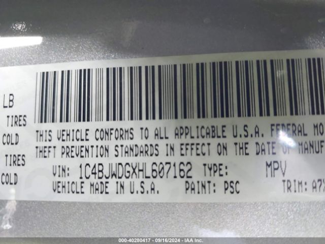 1C4BJWDGXHL607162 Jeep Wrangler Unlimited Sport 4x4