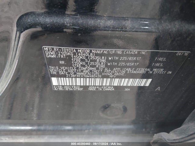 Toyota RAV4 LE 2016 2T3BFREV1GW480426 Image 9