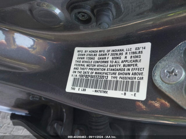 Honda Civic Ex-l 2014 19XFB2F9XEE232013 Image 9