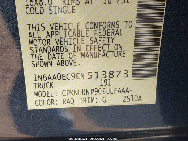 Nissan Titan Pro-4x 2014 1N6AA0EC9EN513873 Image 9