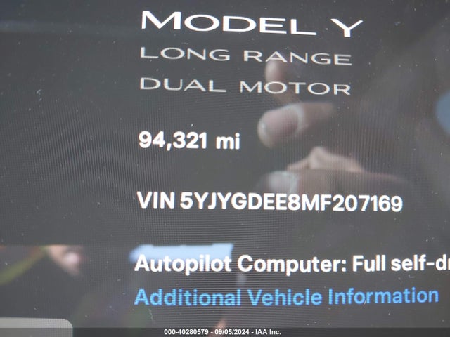 2021 TESLA MODEL Y 5YJYGDEE8MF207169 Photo 6