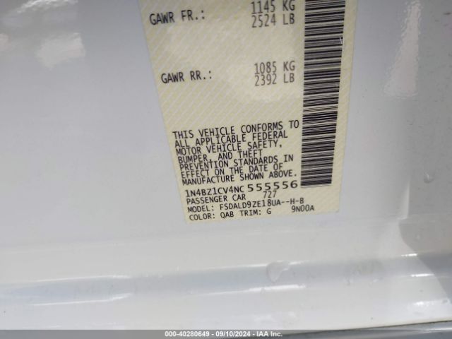 1N4BZ1CV4NC555556 Nissan Leaf Sv Plus 62 Kwh