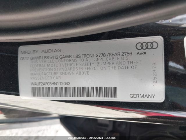 WAUF2AFC5HN112042 Audi A6 3.0t Premium Plus