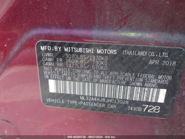 ML32A4HJ8JH013028 Mitsubishi MIRAGE SE