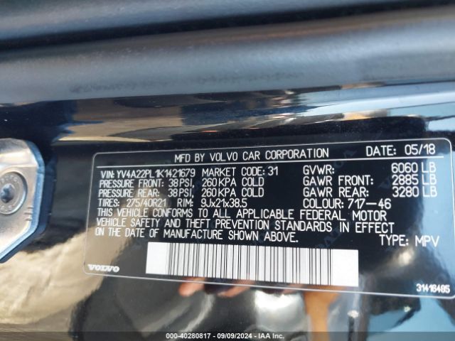 YV4A22PL1K1421679 Volvo Xc90 T6 Inscription