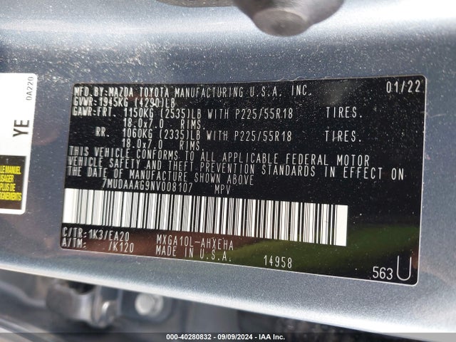 Toyota Corolla Cross Xle 2022 7MUDAAAG9NV008107 Image 9