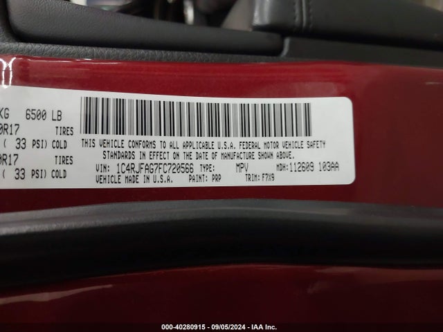 Jeep Grand Cherokee Laredo 2015 1C4RJFAG7FC720566 Image 9