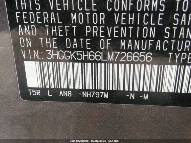 3HGGK5H66LM726656 Honda Fit Sport