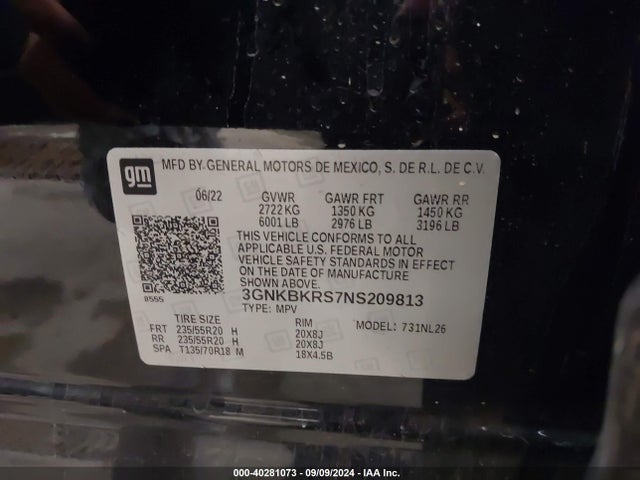 Chevrolet Blazer Awd Rs 2022 3GNKBKRS7NS209813 Image 9