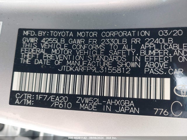 Toyota Prius Prime Limited 2020 JTDKARFP9L3155812 Image 9