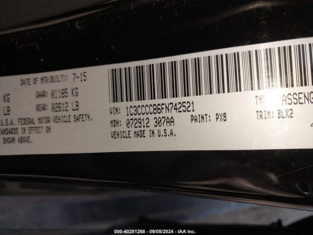 1C3CCCCB6FN742521 Chrysler 200 C
