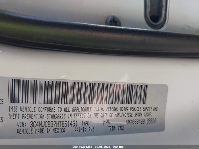 3C4NJCBB7HT661431 Jeep New Compass Latitude Fwd