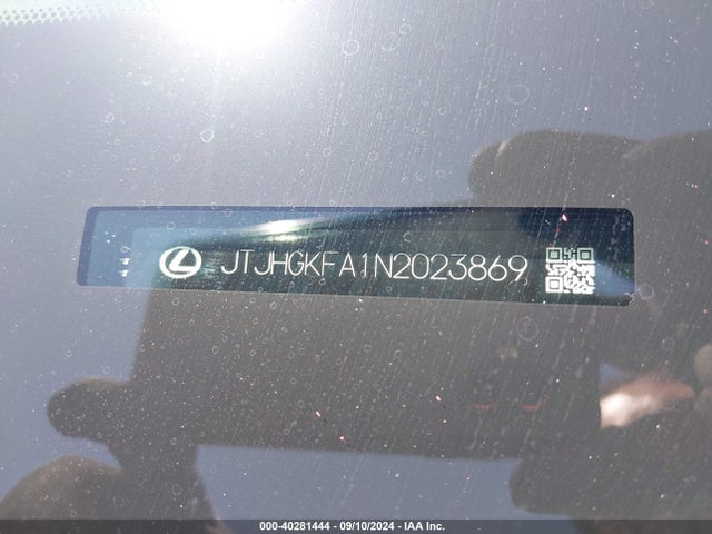 JTJHGKFA1N2023869 Lexus Rx 450hl